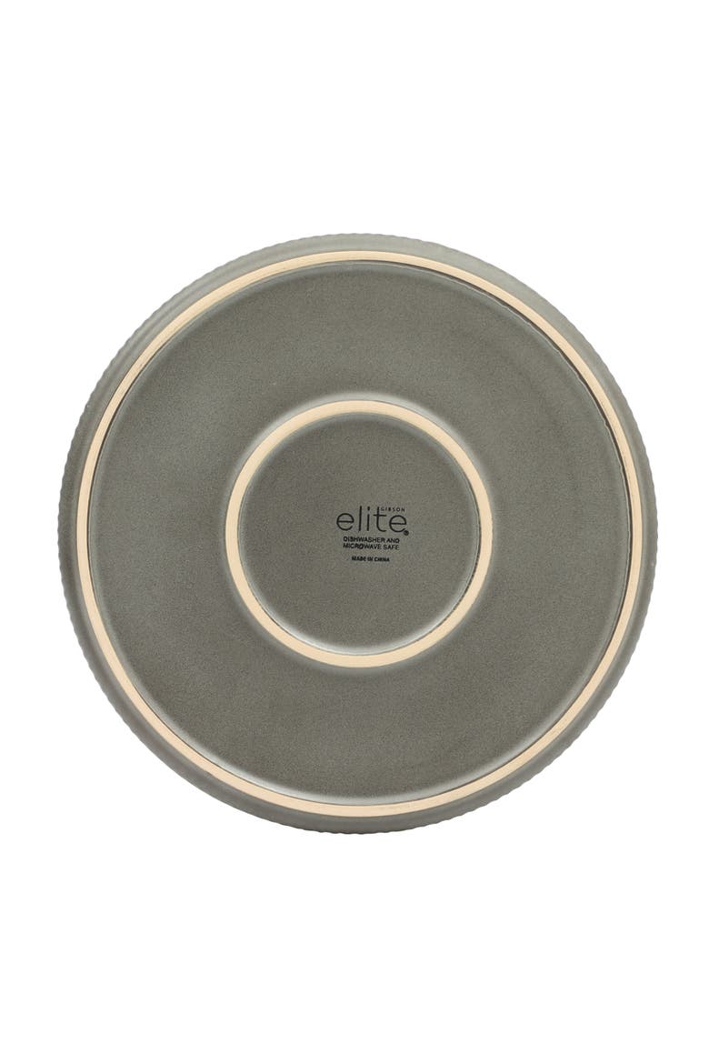16 Piece Reactive Glaze Stoneware Plates and Bowls Dinnerware Set, Alternate, color, Grey