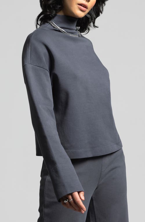 Weekend Los Angeles Genevieve Turtleneck Sweatshirt In Ebony