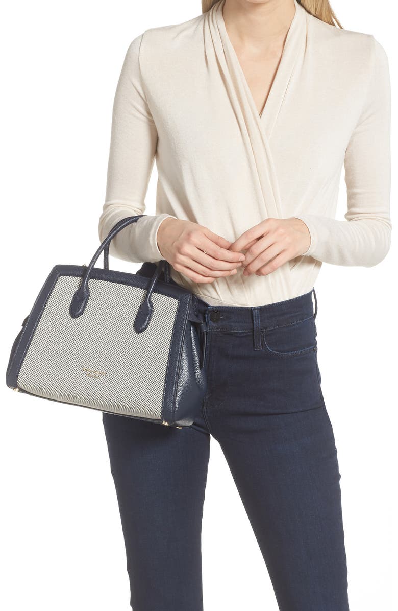 Kate Spade New York knott medium woven canvas satchel, Alternate, color,