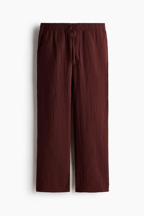 Relaxed Fit Textured Trousers