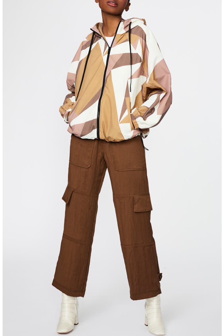 Abstract Safari Print Recycled Nylon Hooded Jacket, Alternate, color, ABSTSAFAPR