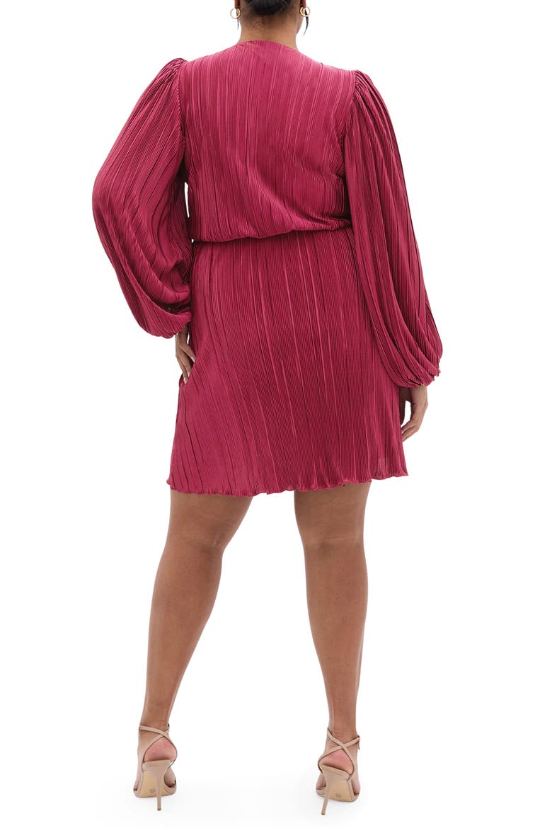 Kira Long Sleeve Wrap Dress, Alternate, color, PLUM