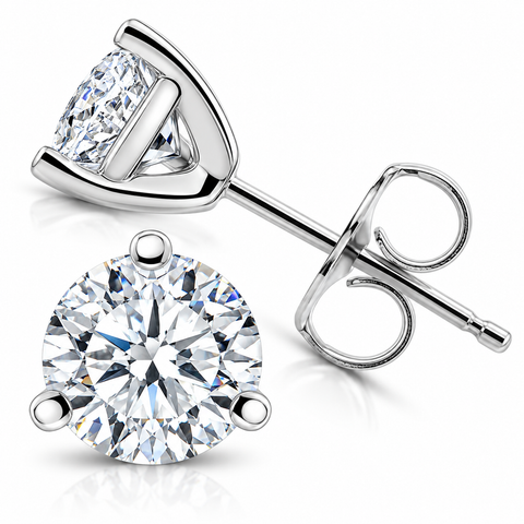 1 1/2 Ct Tdw Lab Grown Diamond Martni Studs 14k Gold