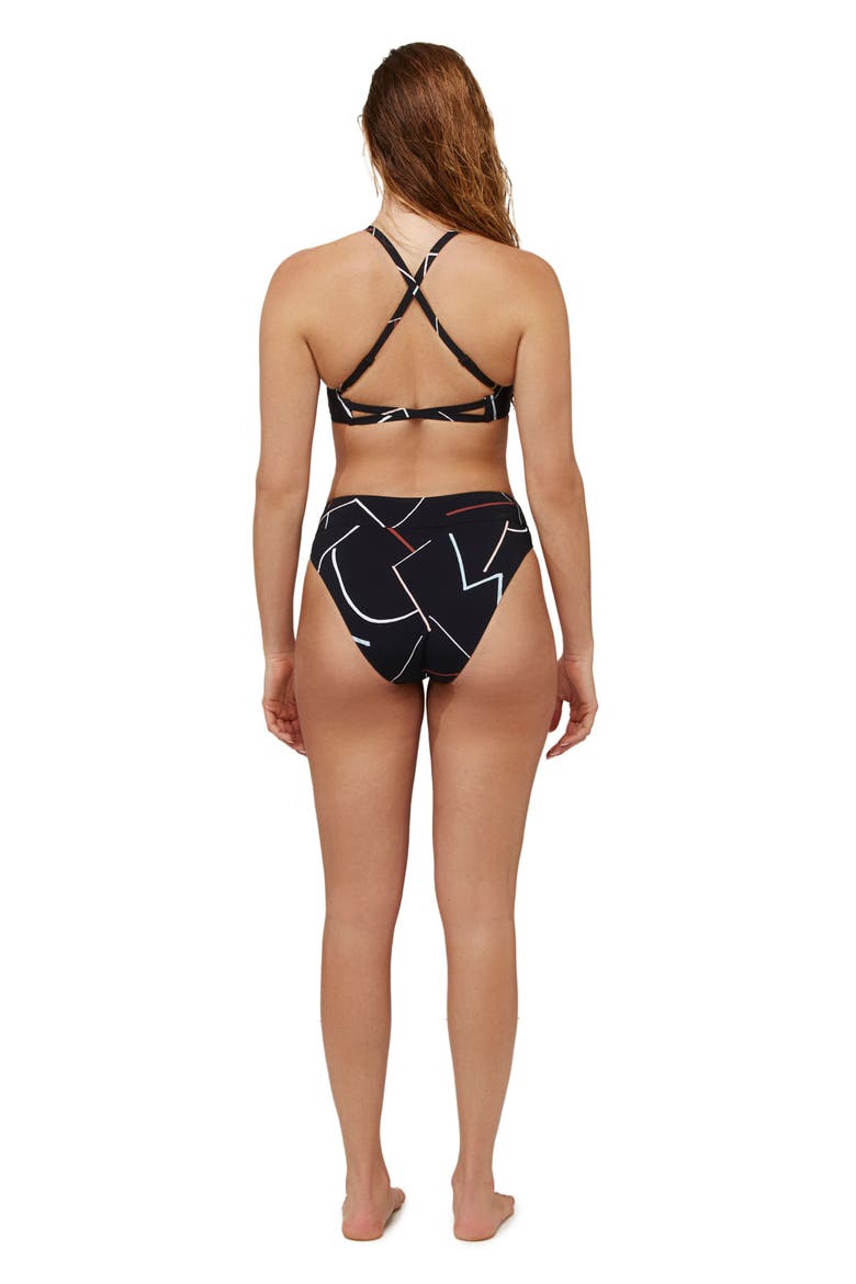 Kai High Neck Bikini Top, Alternate, color, Multi Black