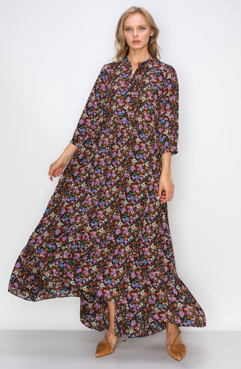 MELLODAY Button Front Hi-Low Maxi Dress, Alternate, color, 