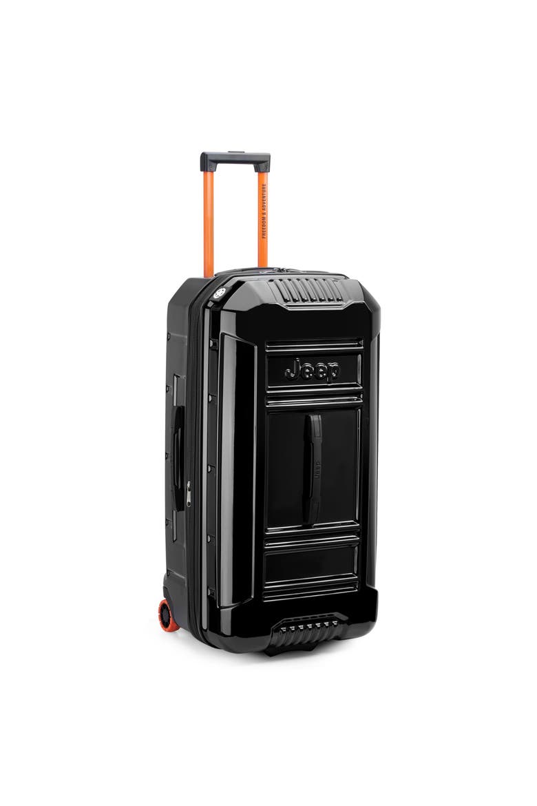 JH003B Checked-Large 30 Inch Hardside Expandable Luggage with Two Wheels, Alternate, color, Black