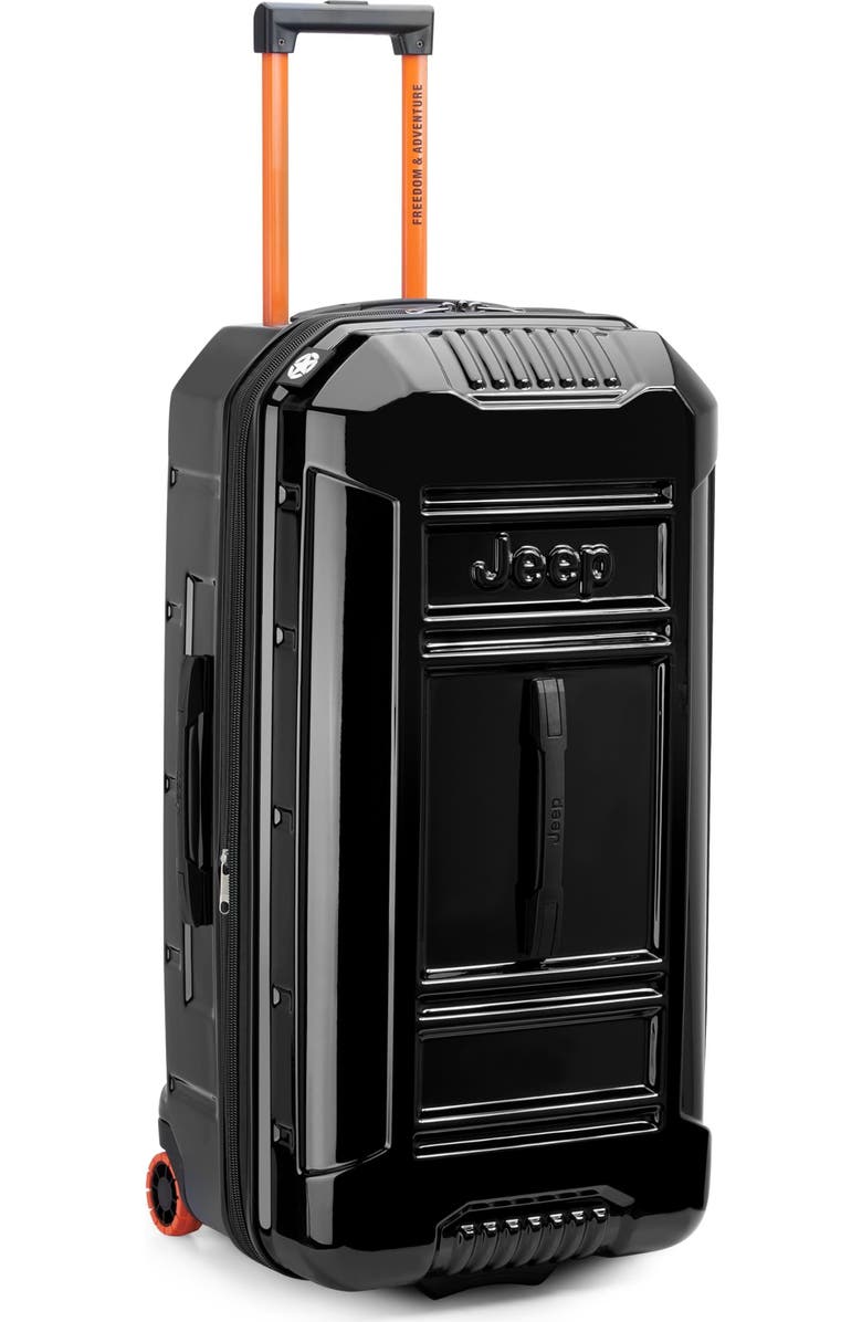 JEEP JH003B Checked-Large 30 Inch Hardside Expandable Luggage with Two Wheels, Alternate, color, Black