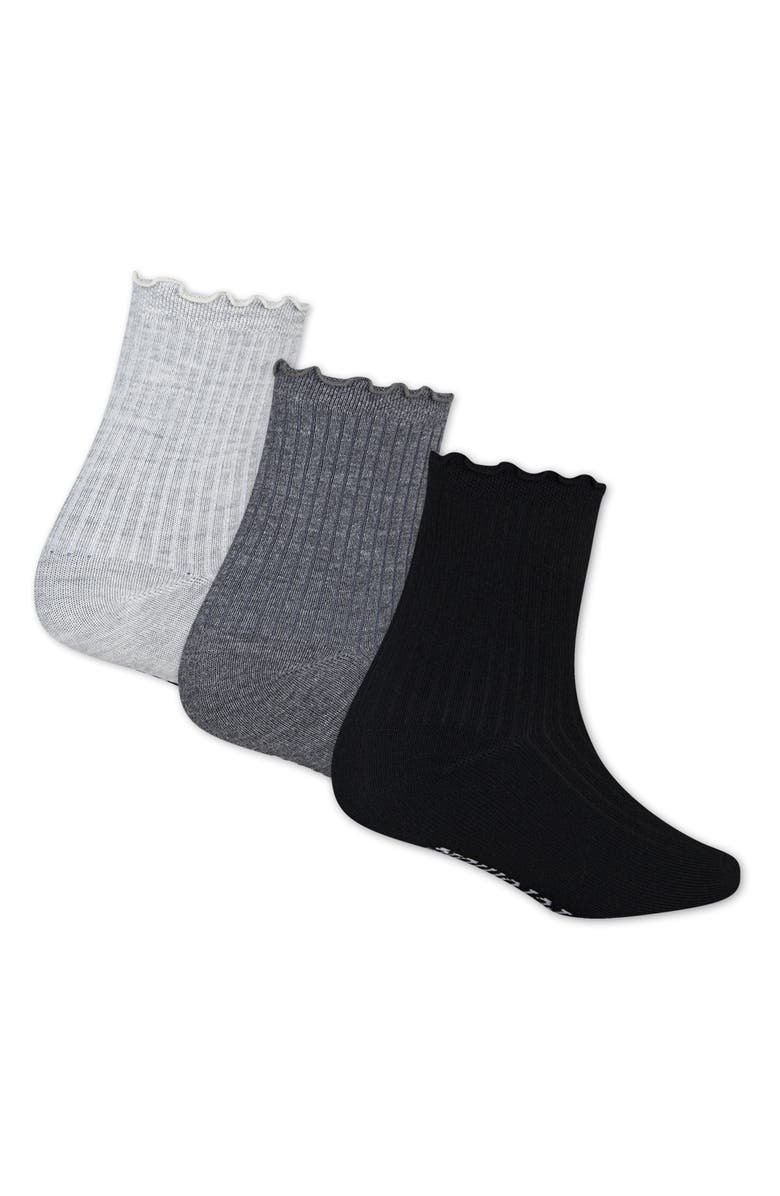 abercrombie kids Kids' Icon Assorted 3-Pack Crew Socks, Alternate, color, Anf Light Grey Heather
