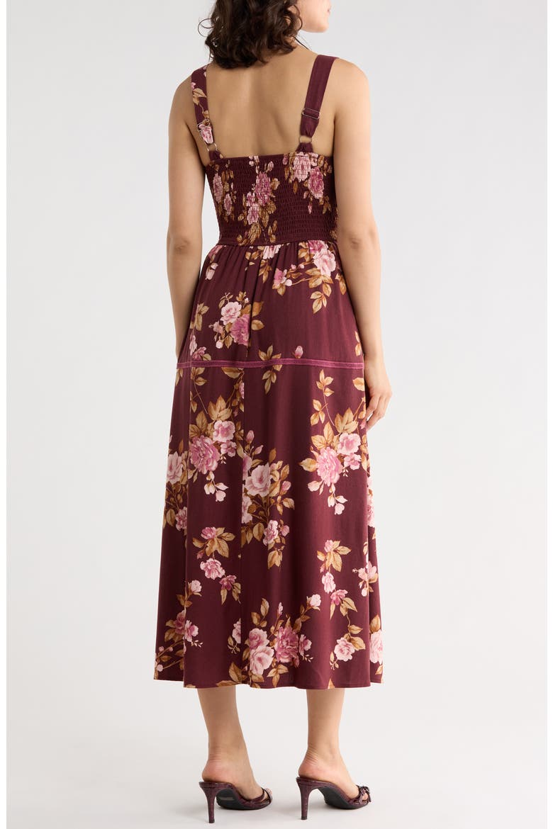 Sleeveless Midi Dress, Alternate, color, BURGUNDY