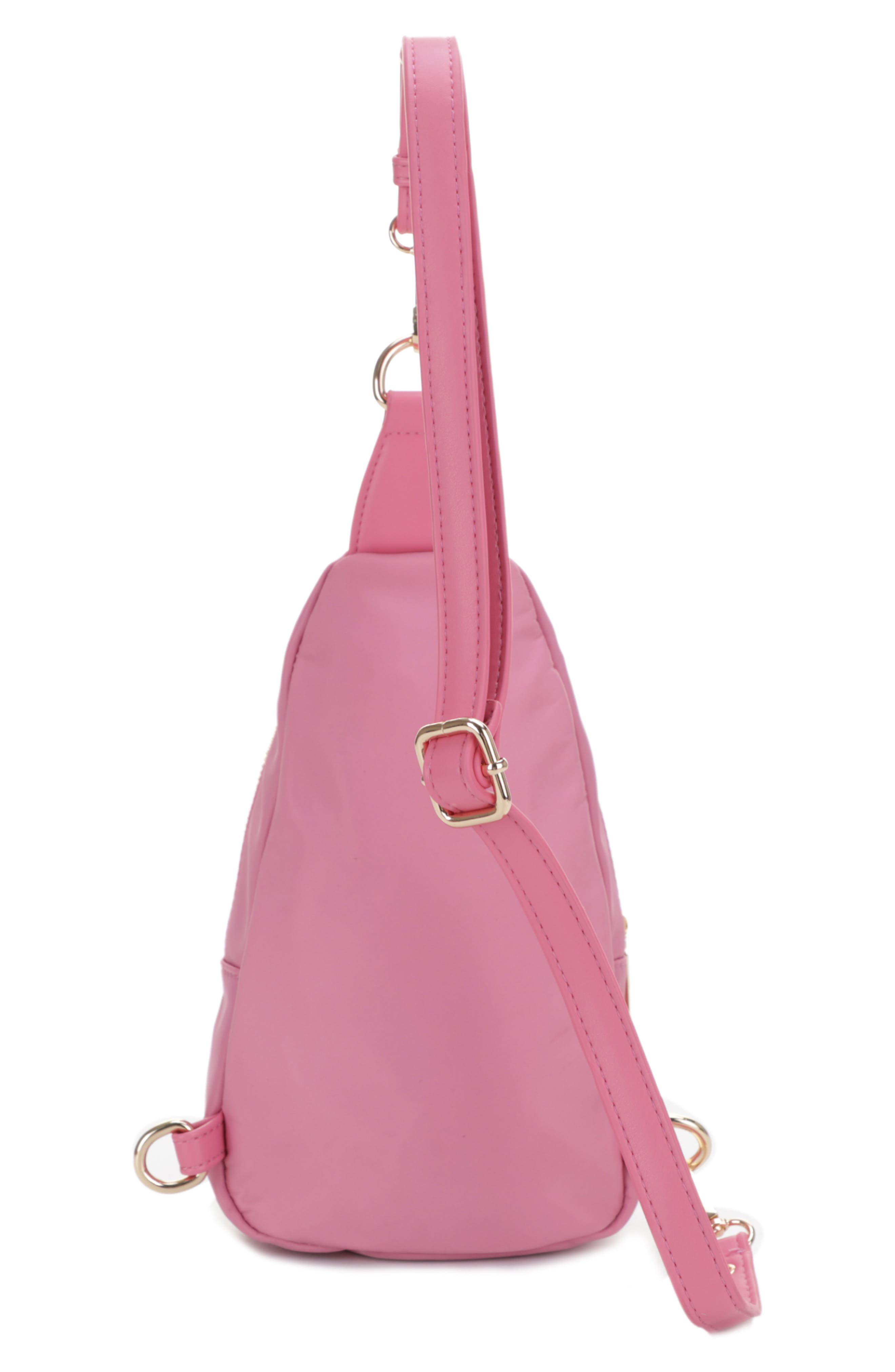 Mali + Lili Gwen Nylon & Vegan Leather Sling Bag, Alternate, color, Mauve