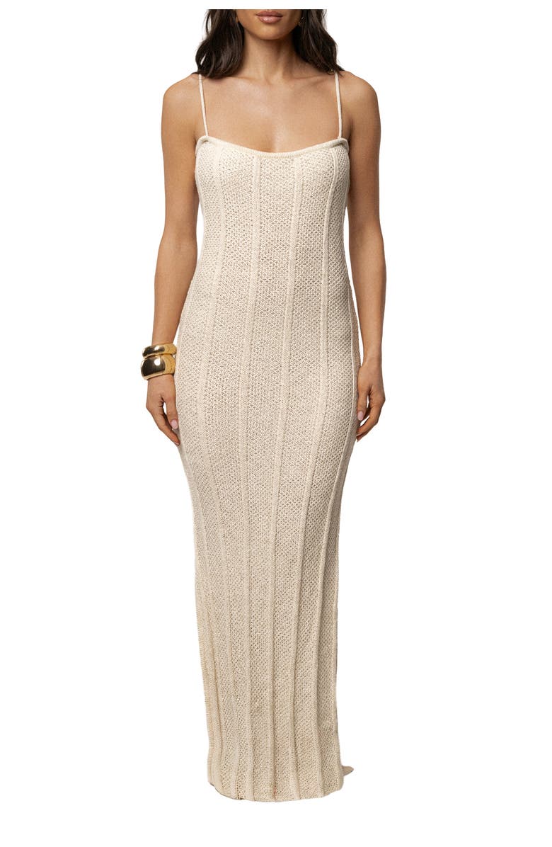 JLUXLABEL Cabana Views Crochet Dress, Main, color, Ivory