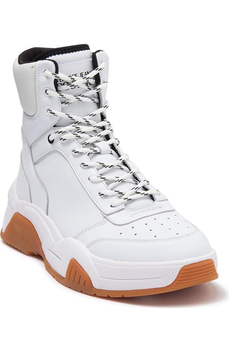 Versace Jeans High Top Exaggerated Sole Sneaker, Main, color,