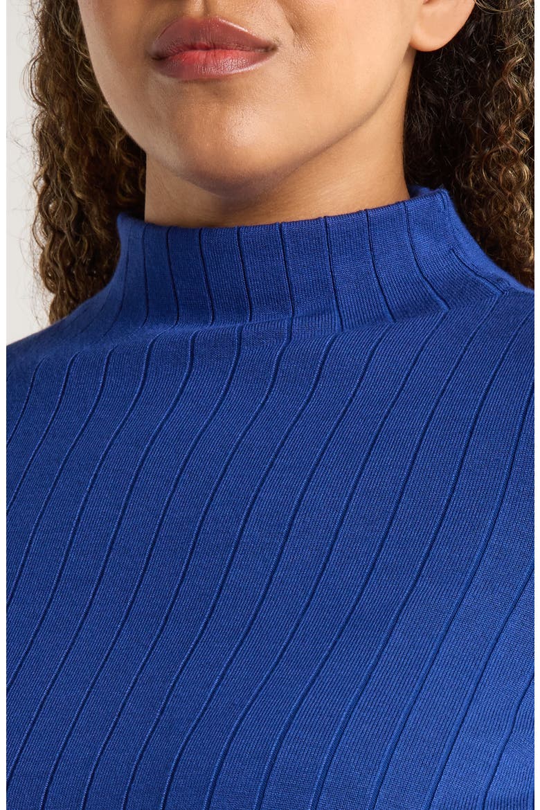 Funnel Neck Wide Rib Sweater, Alternate, color, SAPPHIRE