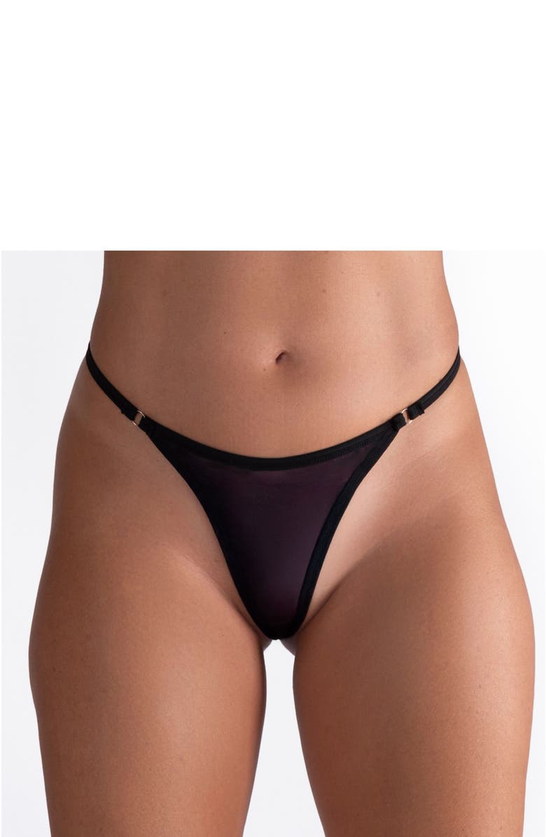 LECHERY<sup>®</sup> Lustrous Sheer Micro G-string Thong, Main, color, Black