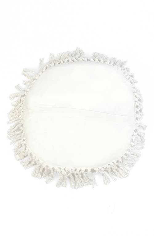 Parkland Collection Fringe Throw Pillow In White