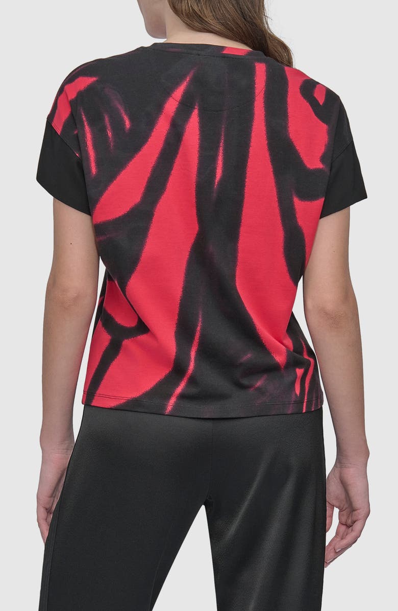 DKNY Print Cotton Blend Top, Alternate, color, Floral Pink