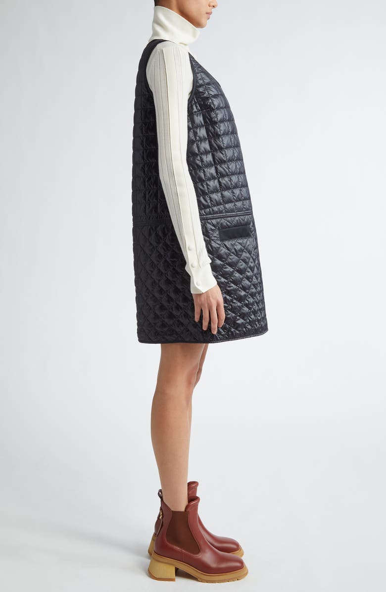 Moncler Sleeveless Quilted Nylon Dress, Alternate, color, 
