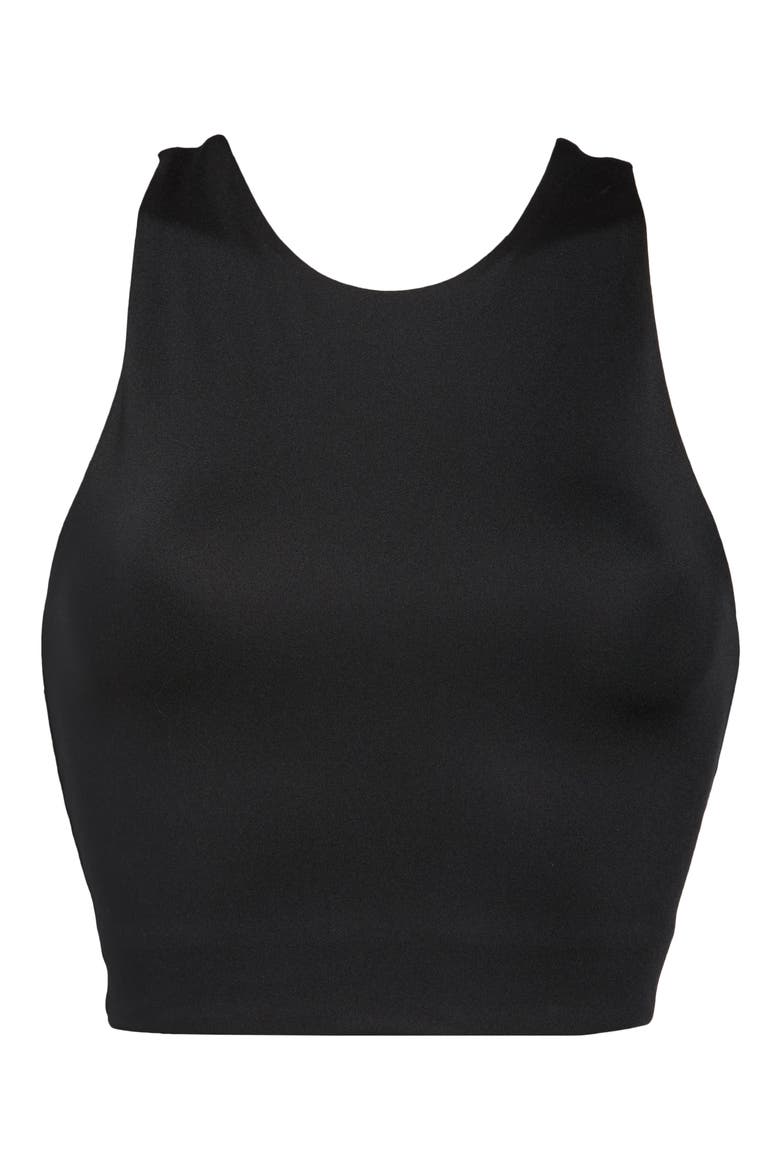 Dylan Longline Racerback Sports Bra, Alternate, color, BLACK