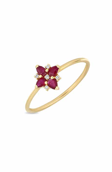 Bony Levy El Mary Ruby & Diamond Flower Ring