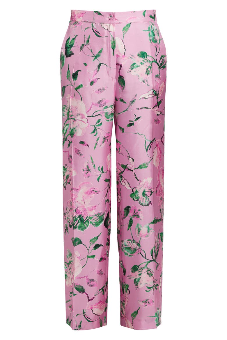 Maremma Silk Twill Straight Leg Trousers, Alternate, color, PINK