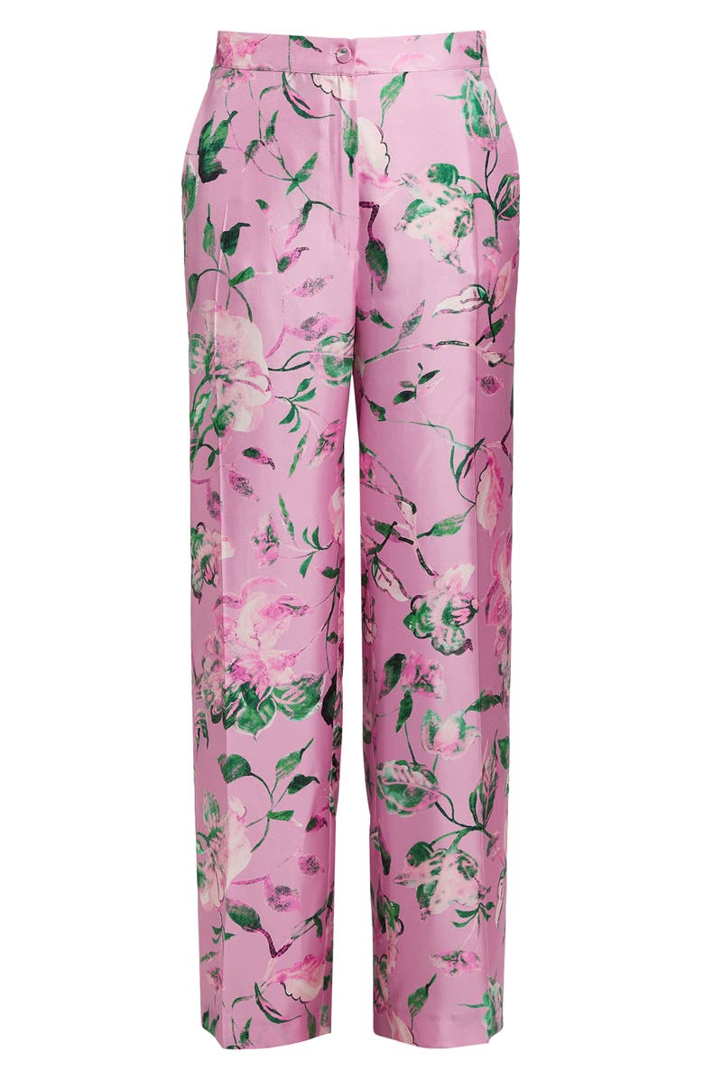 Marina Rinaldi Maremma Silk Twill Straight Leg Trousers, Alternate, color, 