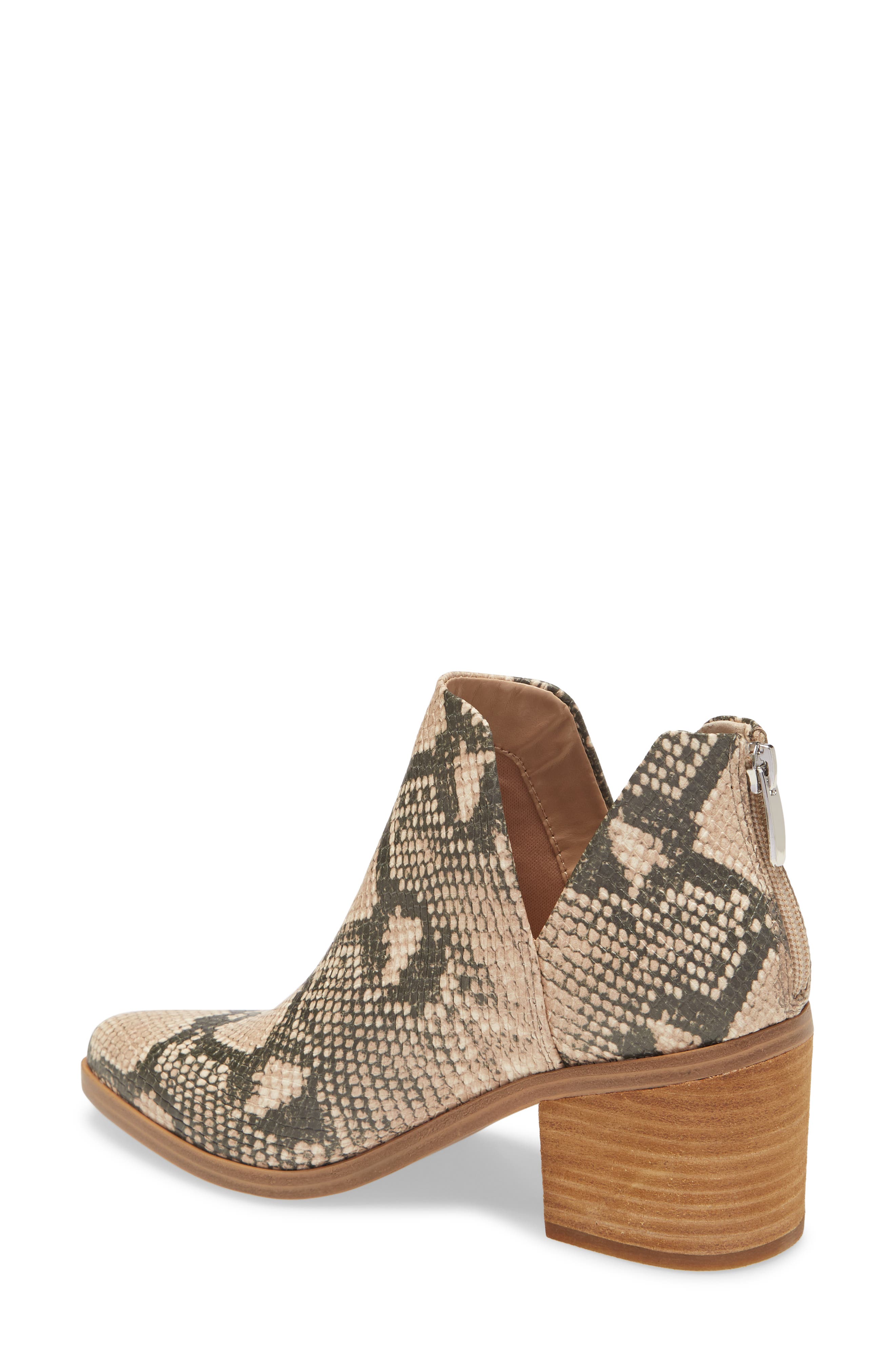 Rowdy Block Heel Bootie, Alternate, color, TAN SNAKE PRINT