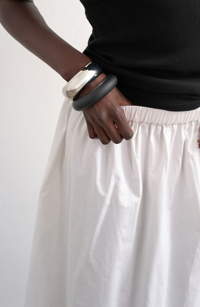 Topshop Lace Hem Cotton Maxi Skirt, Alternate, color, Ivory