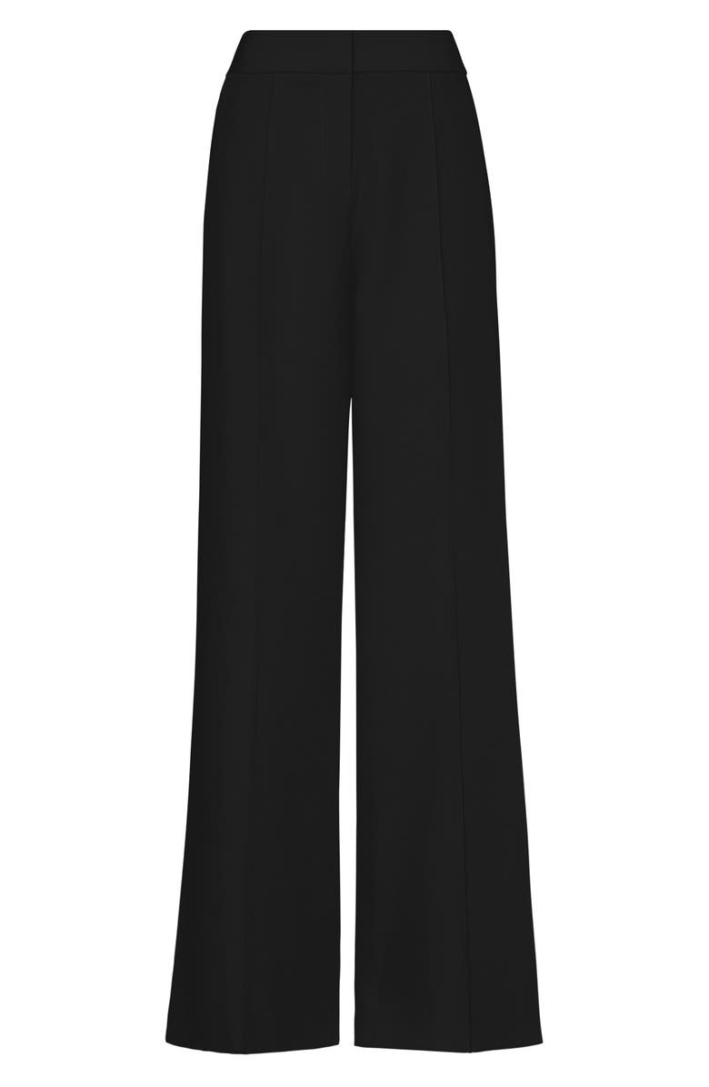 Milly Nash High Waist Cady Wide Leg Pants, Alternate, color, Black