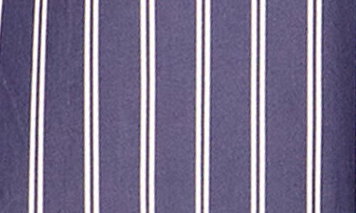 City Chic Brynn Stripe Faux Wrap High Low Dress In Blue