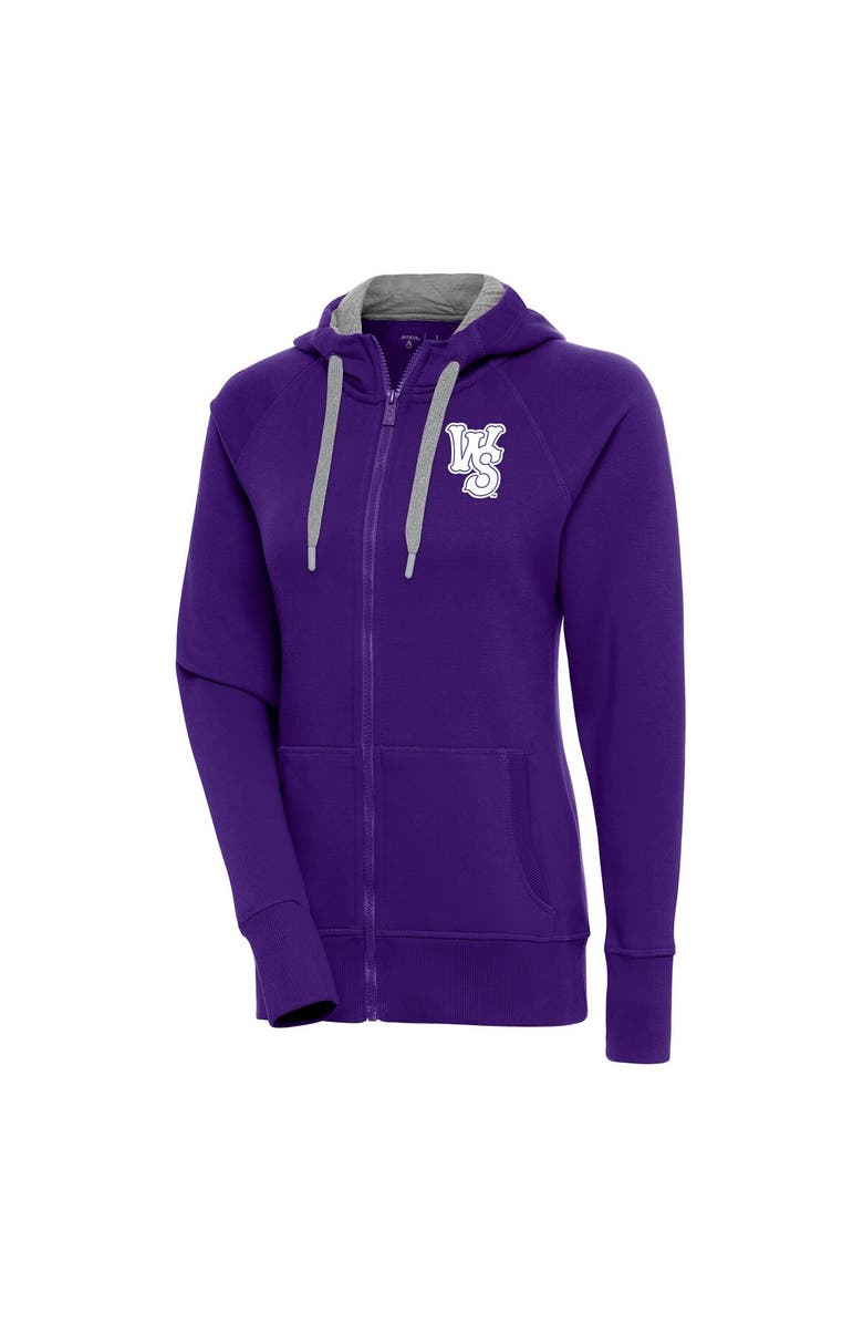 ANTIGUA Women's Antigua  Purple Winston-Salem Dash Victory Full-Zip Hoodie, Main, color, 