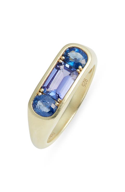 Tanzanite & Blue Sapphire Signet Ring