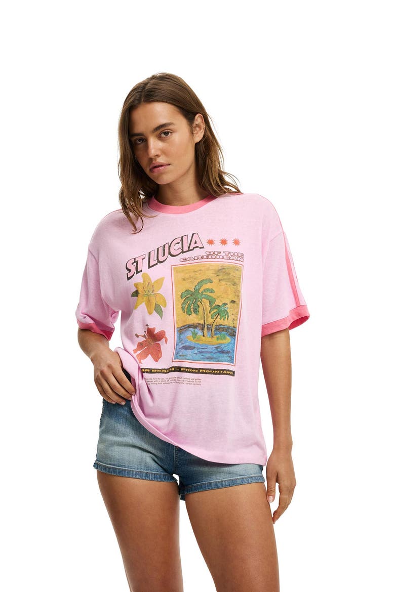 Women's Vacay Graphic Tee, Main, color, St Lucia Lavendula
