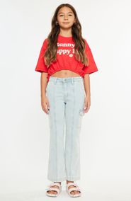 KanCan Normani High Rise Cargo Flare Jeans