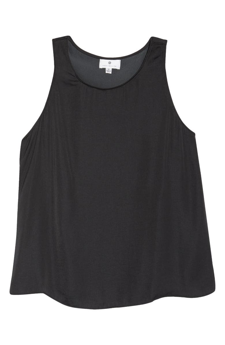 Socialite Tulip Back Washable Satin Tank, Alternate, color,