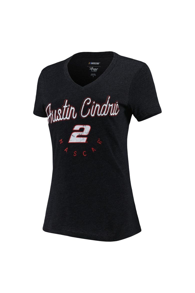 Women's G-III 4Her by Carl Banks Gray Austin Cindric Bump & Run V-Neck T-Shirt, Alternate, color, Gray