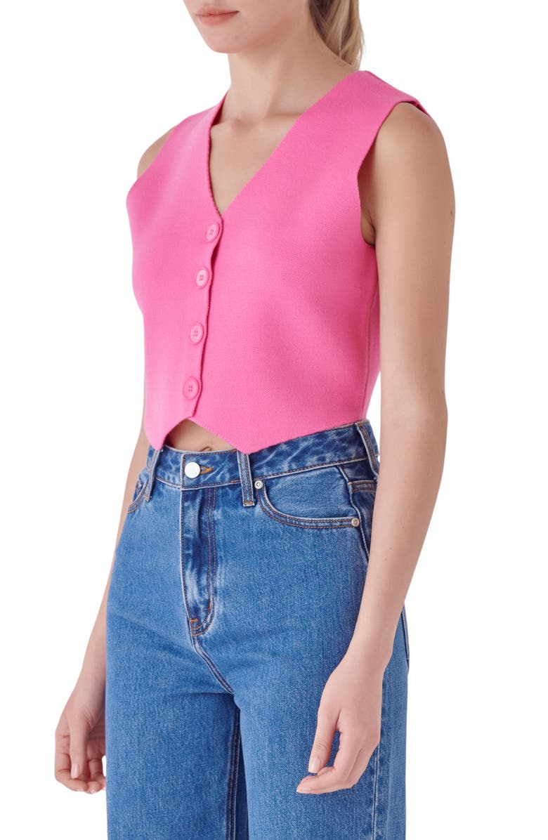 Endless Rose Sweater Vest Crop Top, Alternate, color, 