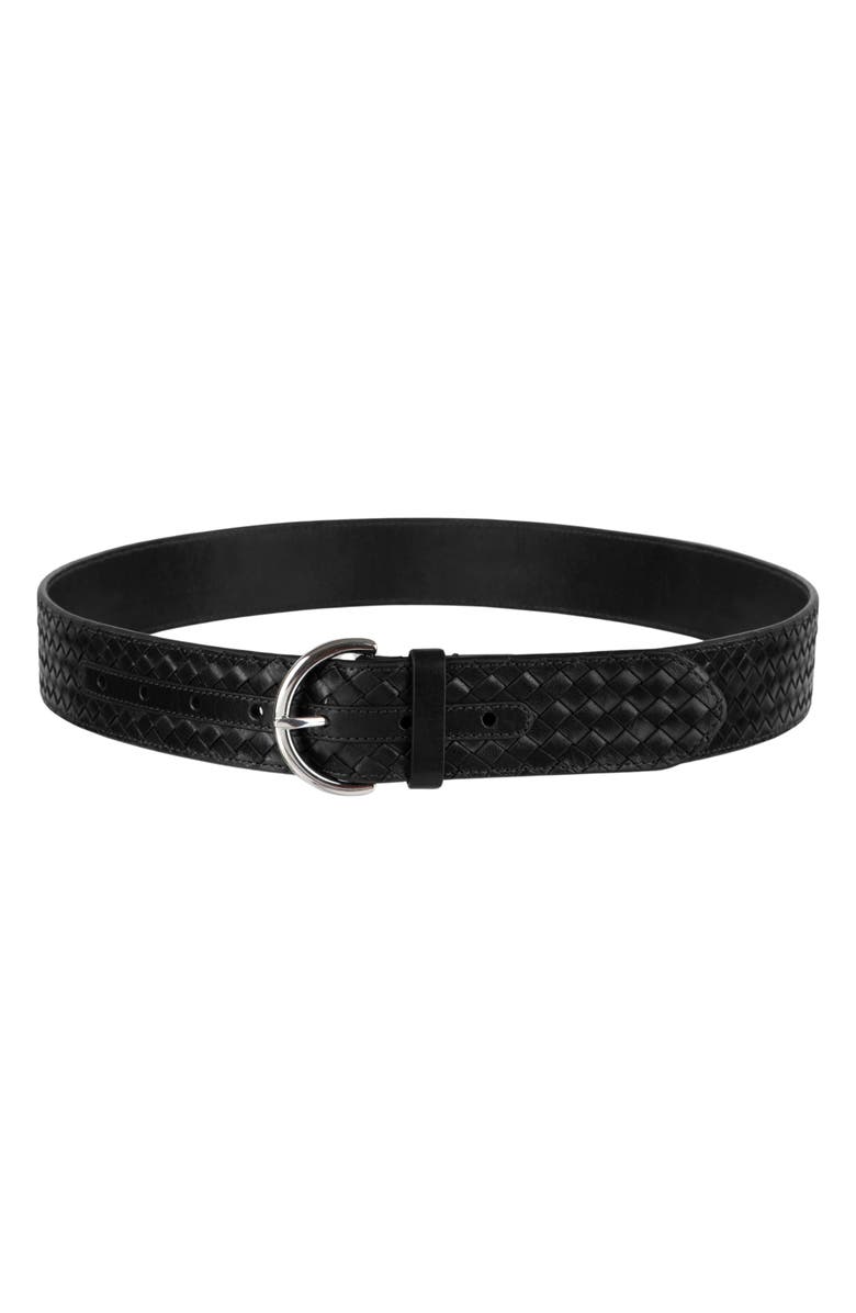 Cole Haan Woven Leather Belt, Alternate, color, Black