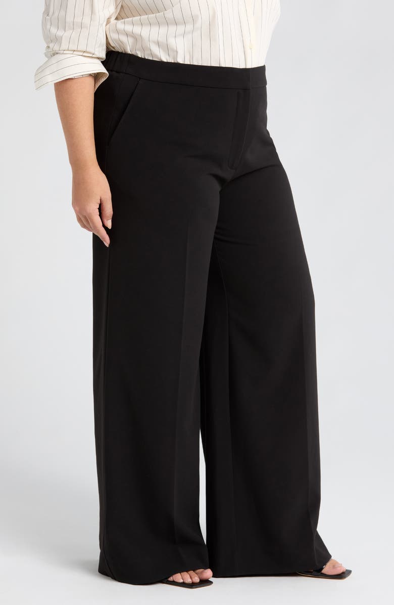 Nordstrom The Lennox Wide Leg Trousers, Alternate, color, Black