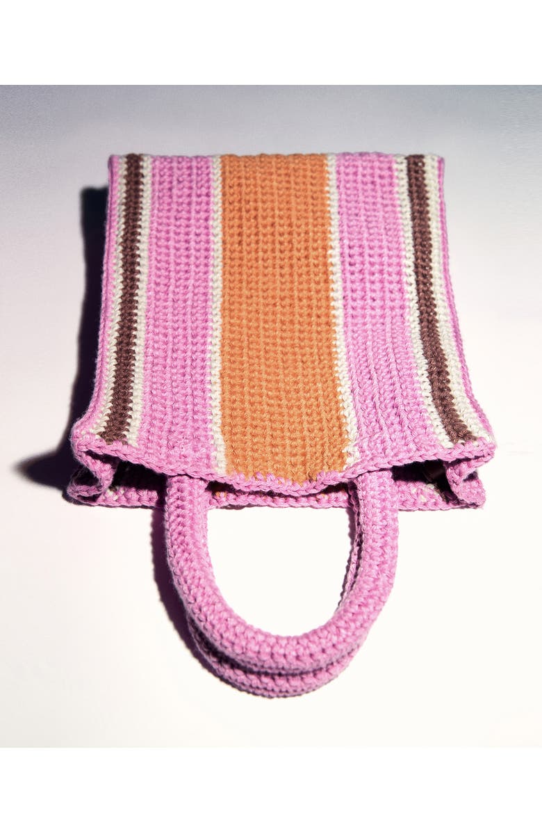 MANGO Stripe Crochet Shopper, Alternate, color,