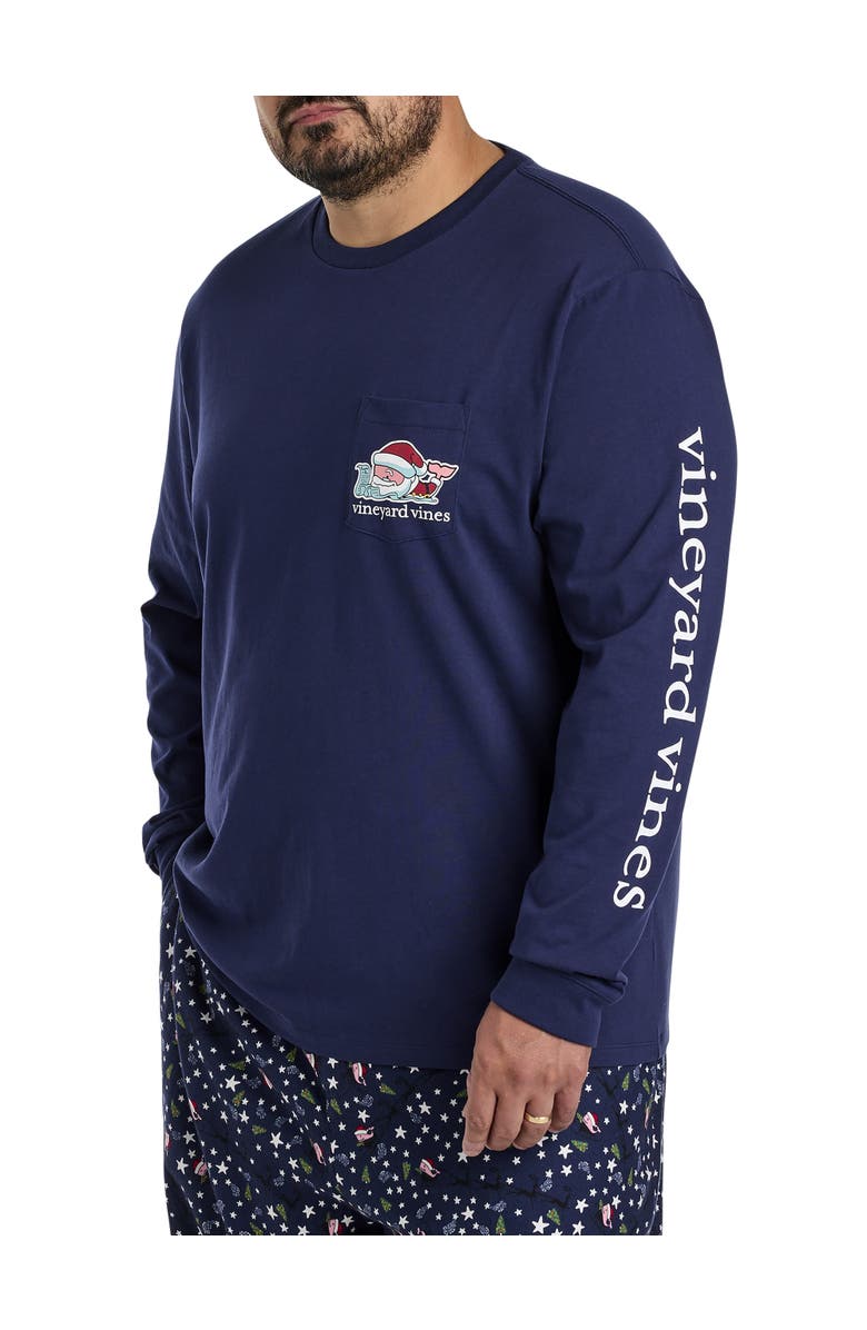 vineyard vines Big & Tall Long-Sleeve Santa Whale T-Shirt, Main, color, 