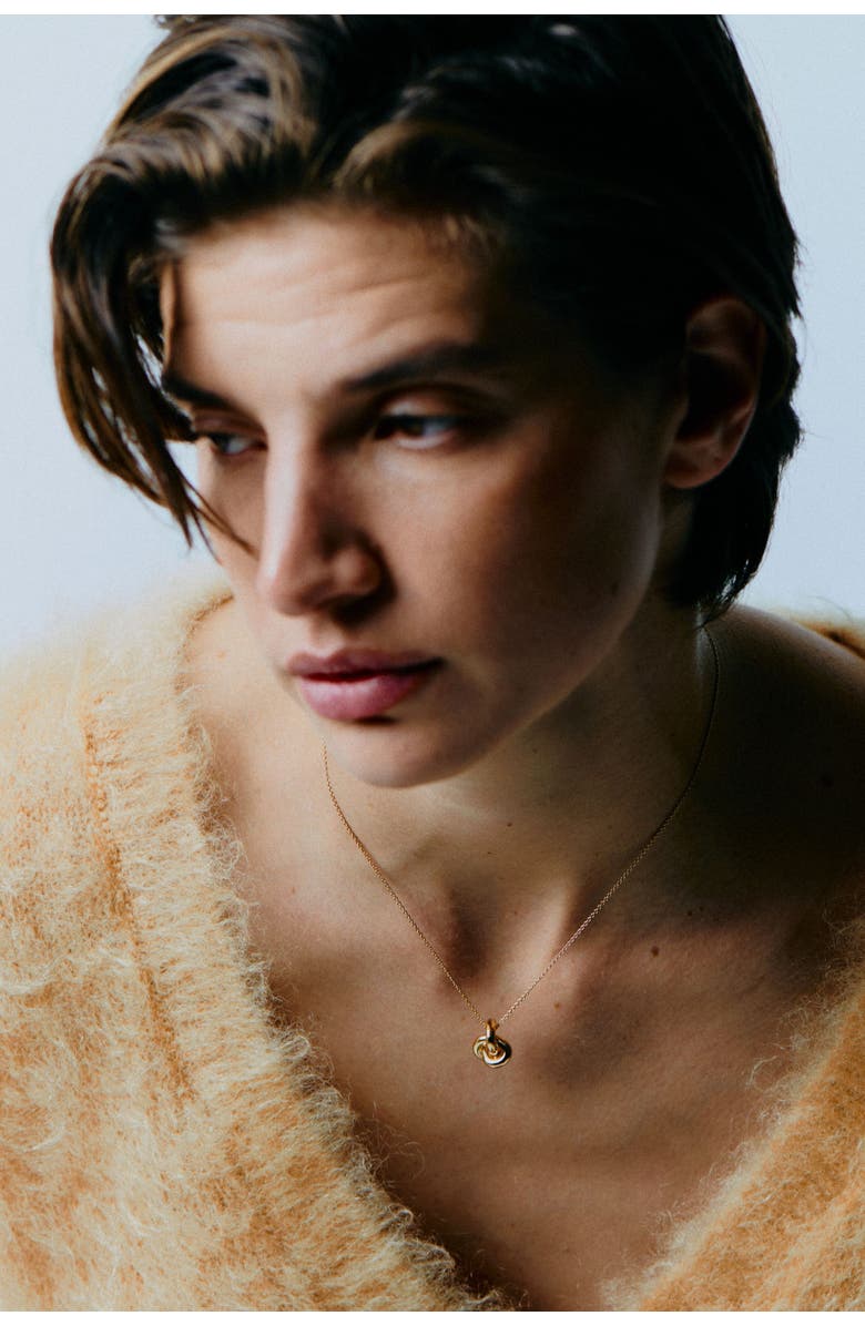 Otiumberg 14kt Gold Vermeil Knot Necklace, Alternate, color, Yellow Toned Gold