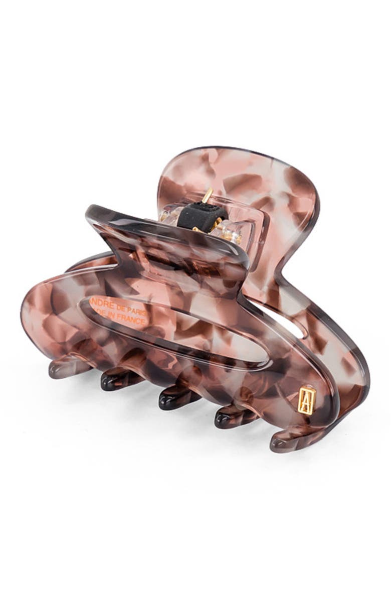Alexandre de Paris Composition Small Acetate Hair Clip, Alternate, color, Marble Rose And Grey