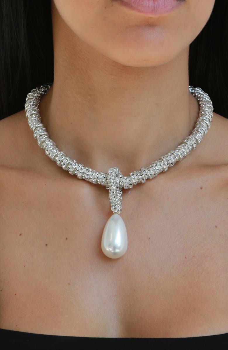 Julietta Faux Pearl Pendant Necklace, Alternate, color, 