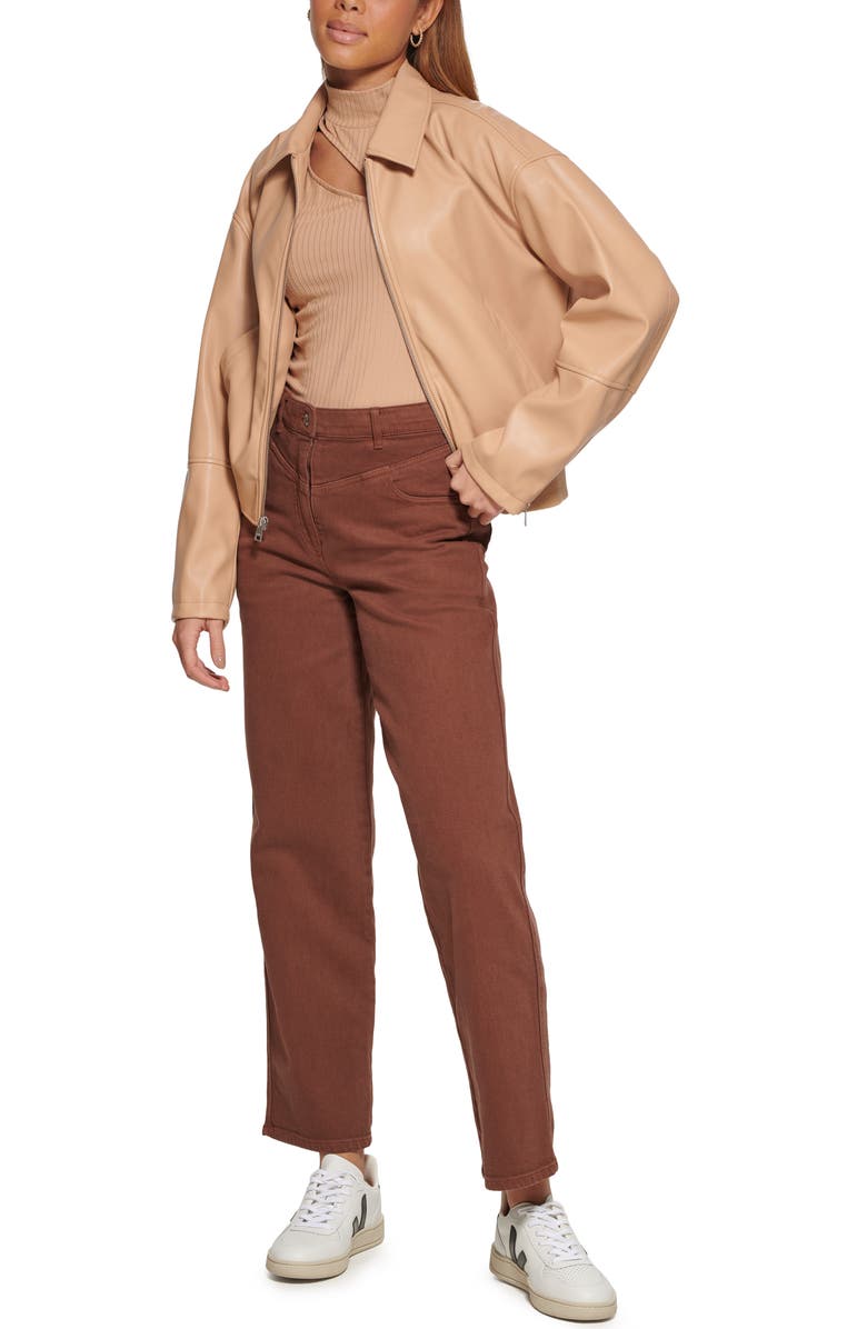 Levi's Faux Leather Bomber Jacket, Alternate, color, Biscotti
