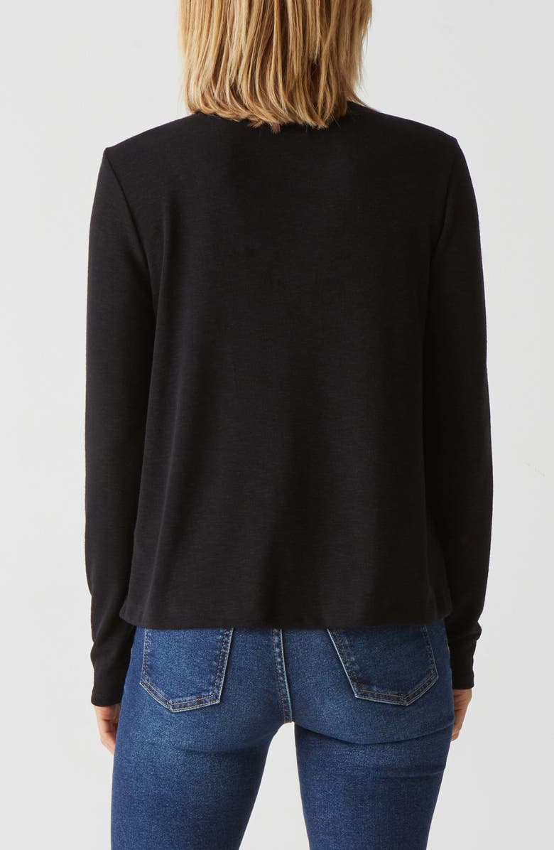 Michael Stars Bebe Lace Trim Relaxed Top, Alternate, color, Black