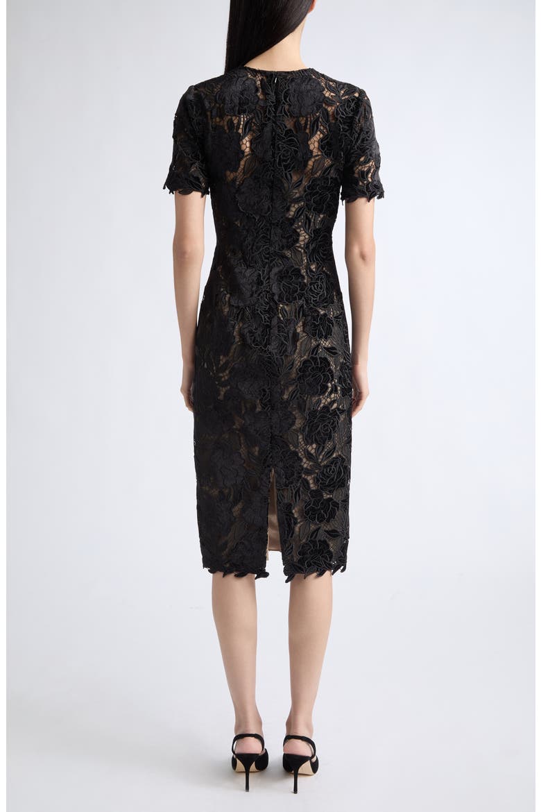 Velvet Rose Stretch Lace Cocktail Dress, Alternate, color, BLACK