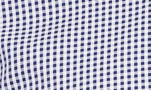 Vellapais Check Cotton Slim Fit Button Down Shirt In Dark Blue