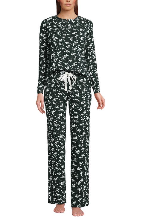 Petite Knit 2 Piece Pajama Set - Long Sleeve Top and Pants