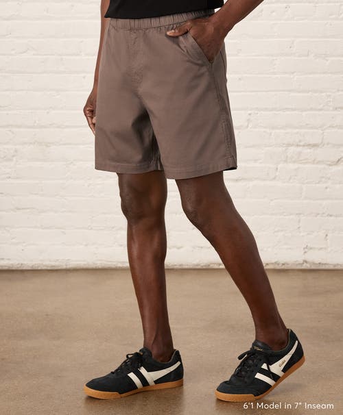 Pact Organic Cotton Daily Twill Midweight Short In Deep Taupe