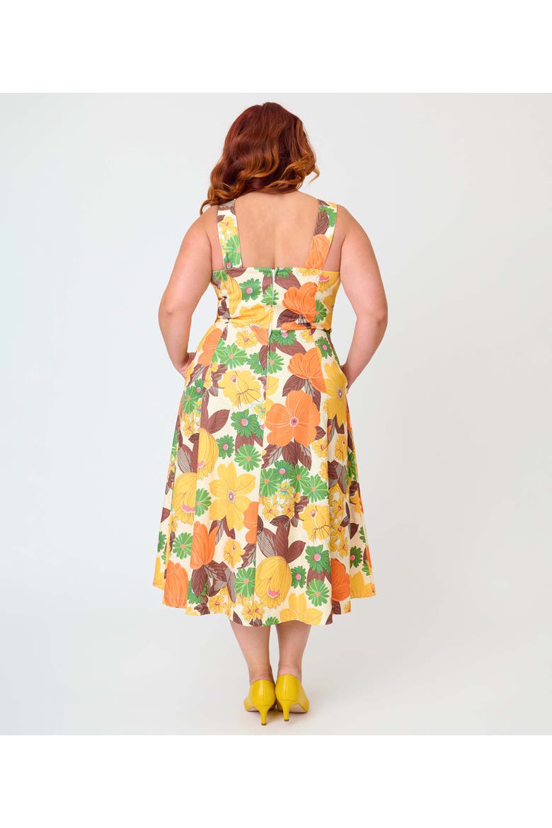 Plus Size Picnic Perfect Midi Dress, Alternate, color, Orange Floral Print